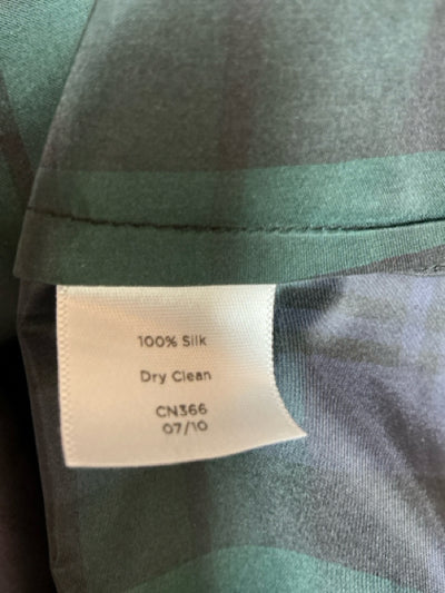 Talbots Green/Navy Plaid Pre-Owned Ladies New with Tags Top - Size 18