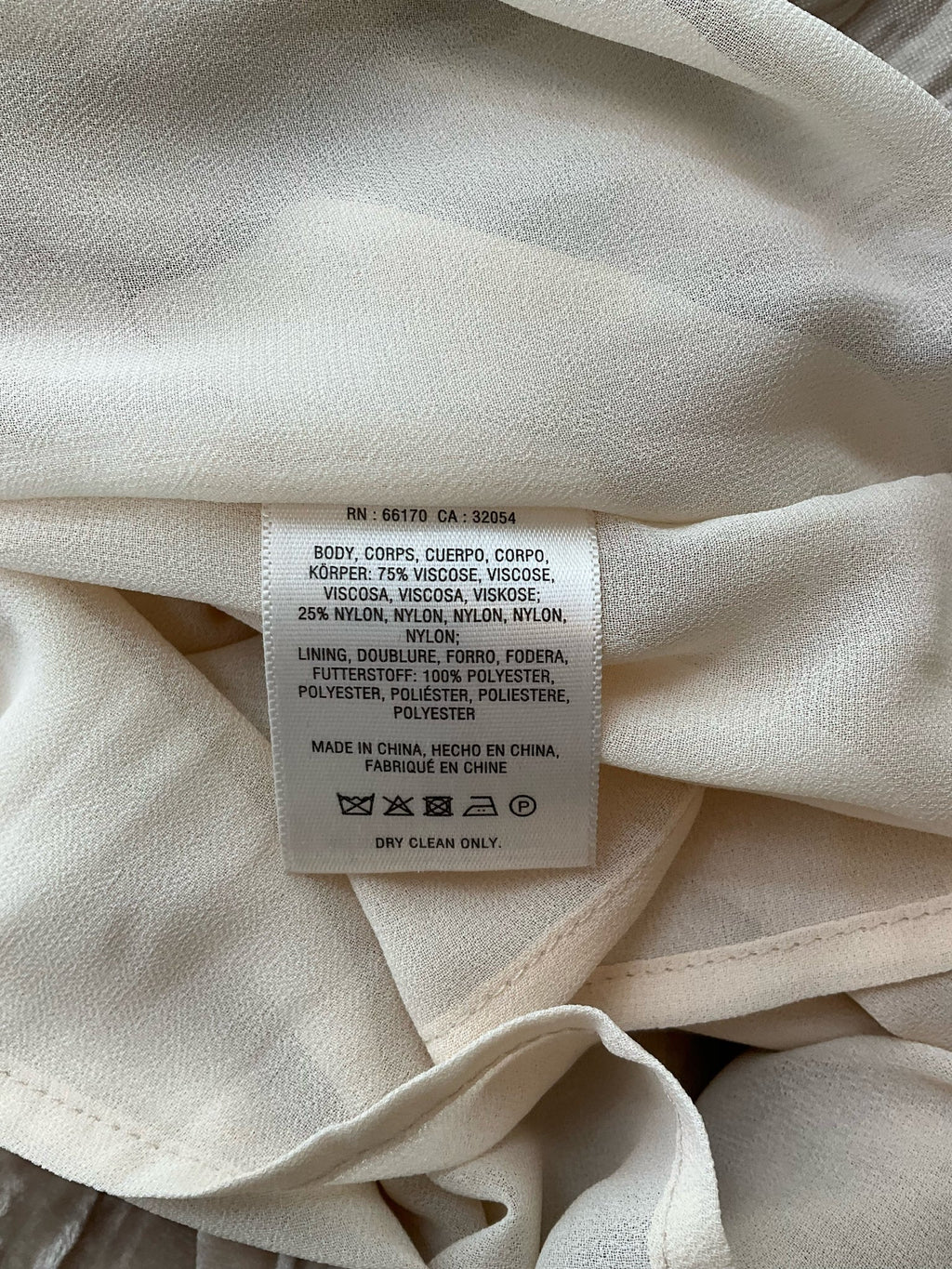 Floreat Cream Velvet Pre-Owned Ladies Dress - Size XS