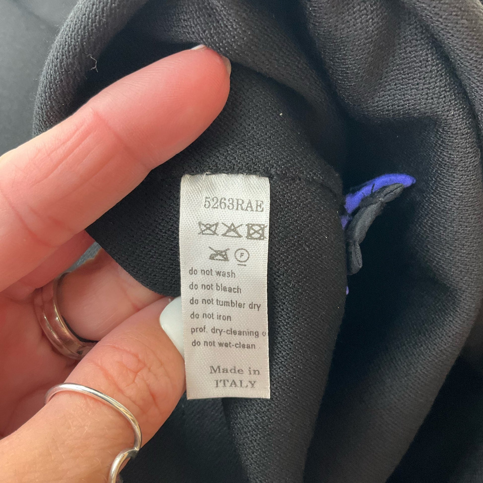 Carolina Herrera Blue/Black Color Block Pre-Owned Ladies Dress - Size 10