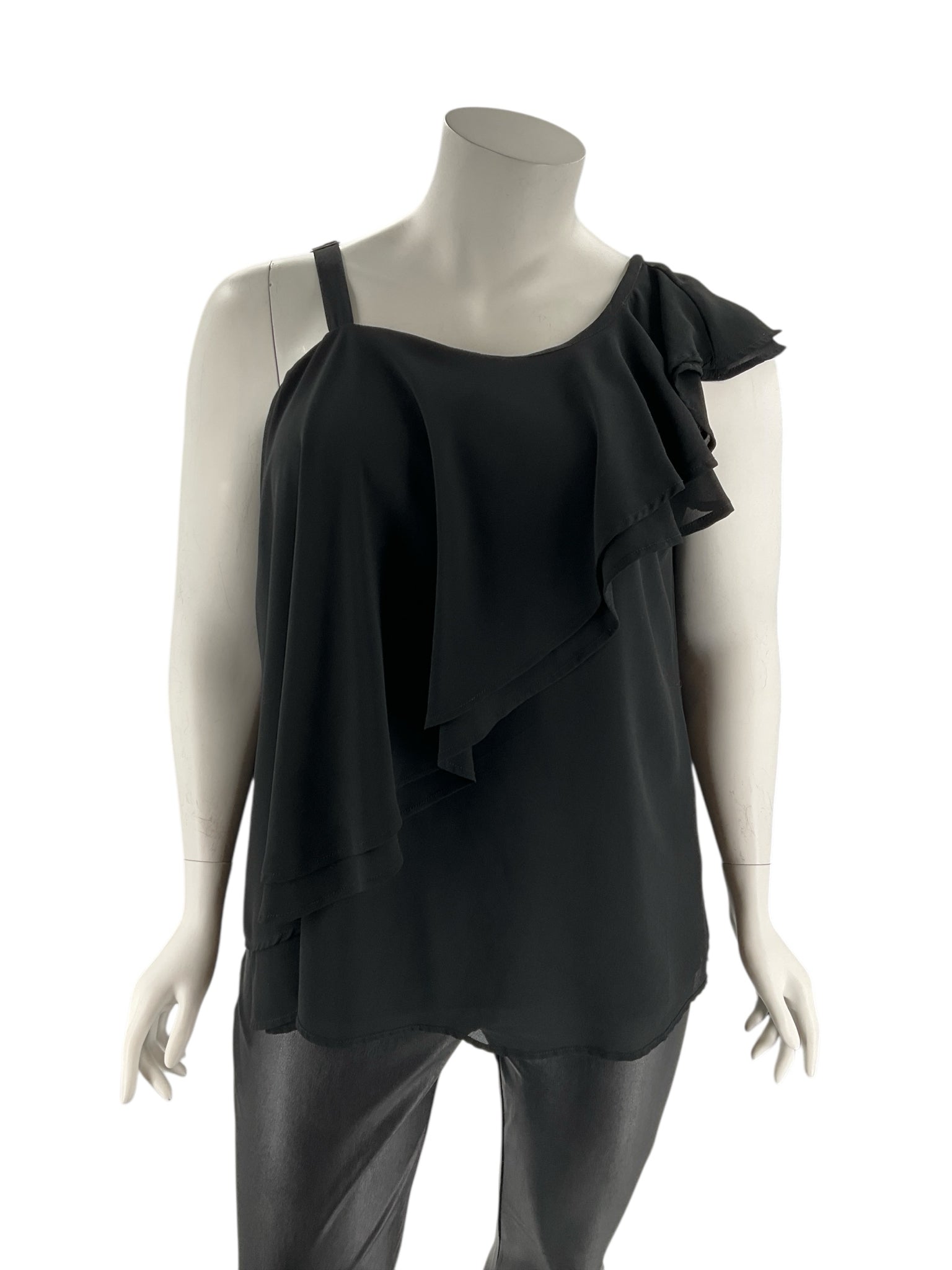 Papermoon Black Solid Pre-Owned Ladies Casual Top -  Size 2X