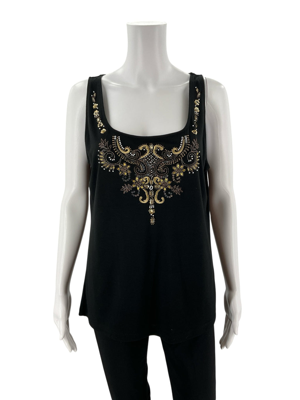 Peter Nygard Black Sequin Pre-Owned Ladies Top - Size Large