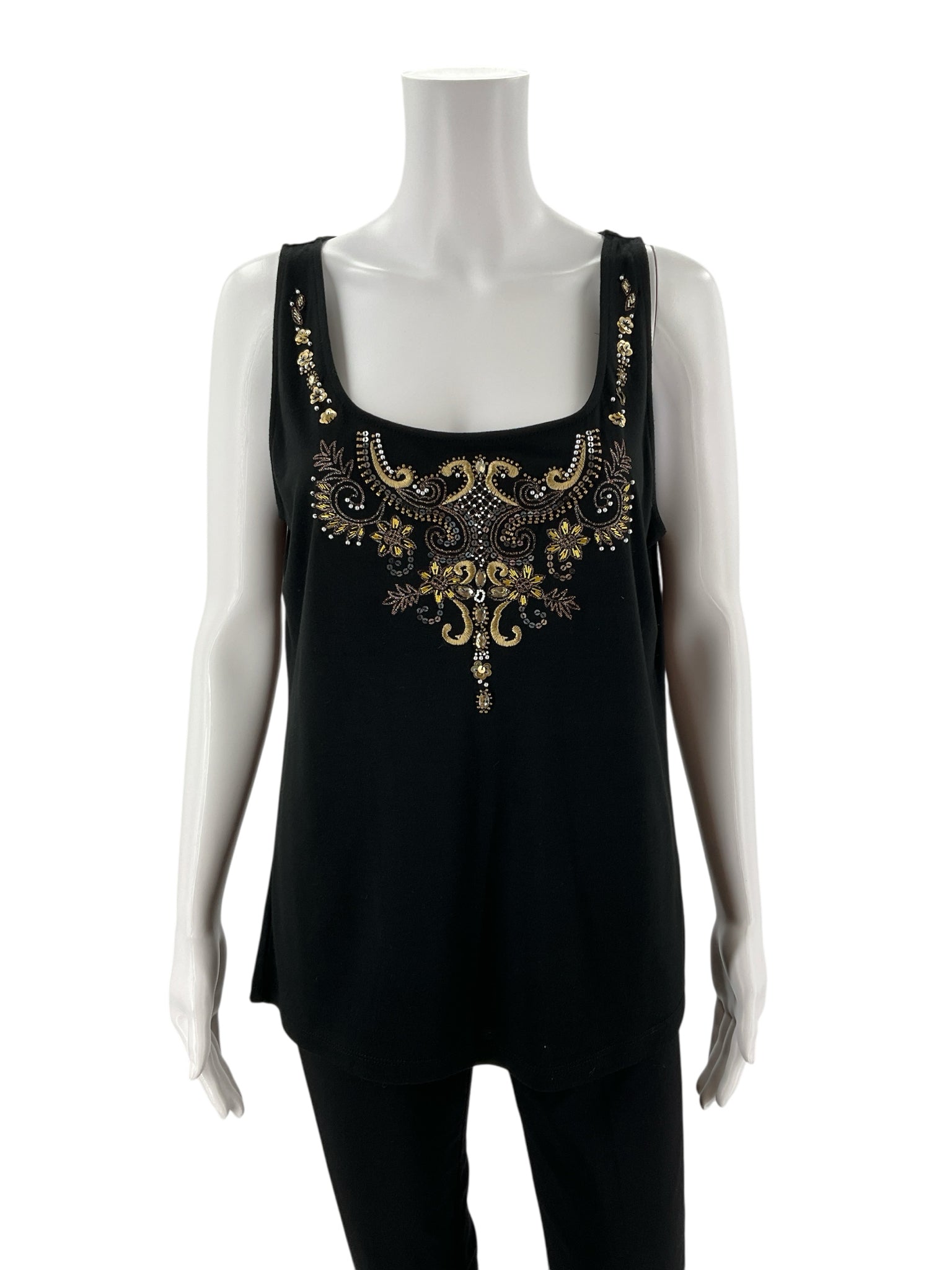 Peter Nygard Black Sequin Pre-Owned Ladies Top - Size Large