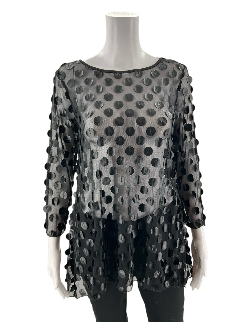 Ali Miles -  Black Circles Pre-Owned Ladies Casual Top - Size XS