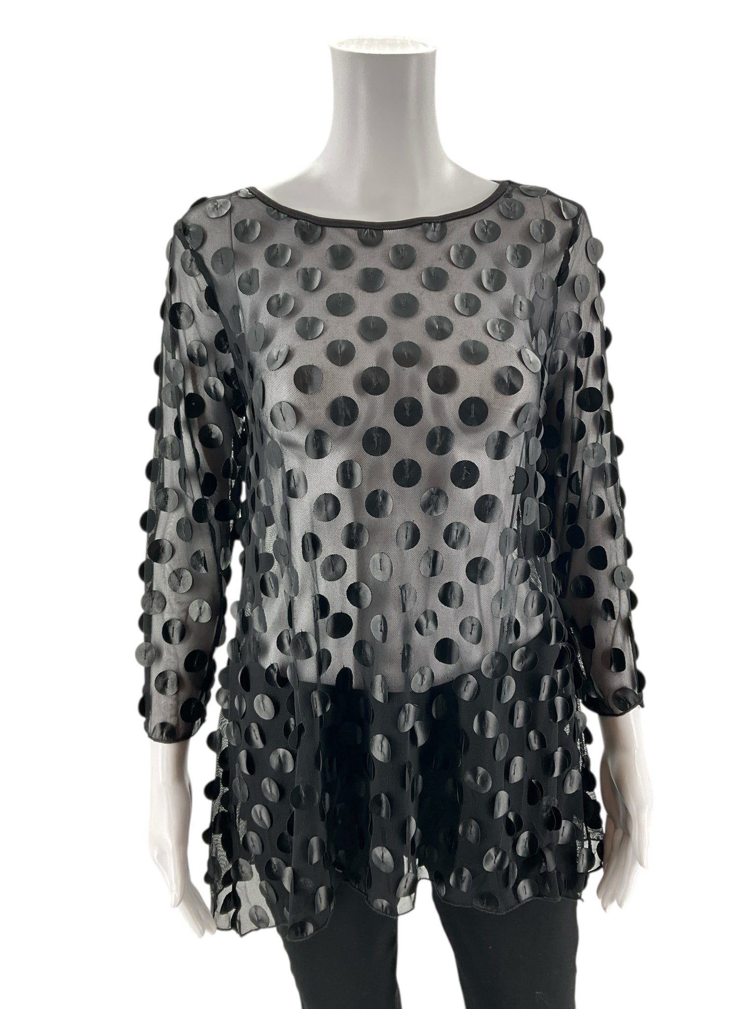 Ali Miles -  Black Circles Pre-Owned Ladies Casual Top - Size XS