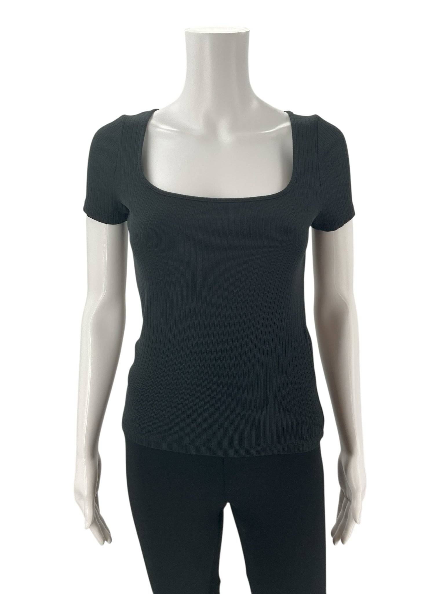 Madewell Black Ribbed Top - Size XS - Margaret’s Fine Consignment