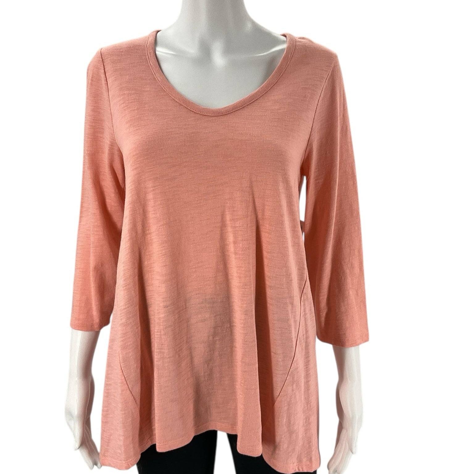 Chico Peach Solid Pre-Owned Ladies Top - Size Small - Margaret’s Fine Consignment