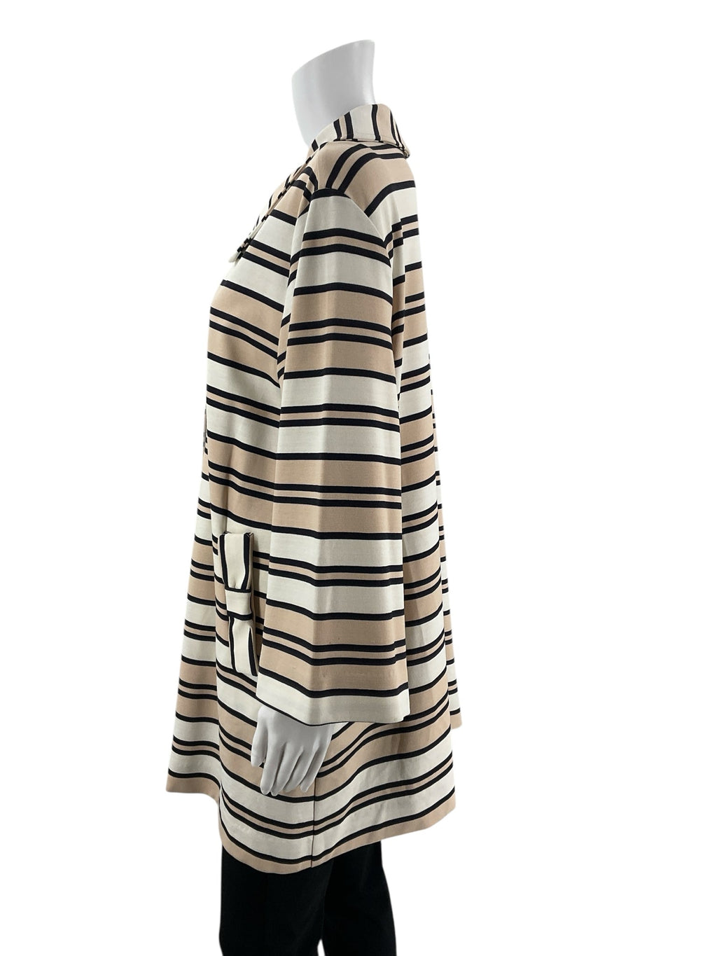 Sara Campbell Tan/Cream Stripe Pre-Owned Ladies Jacket - Size XL