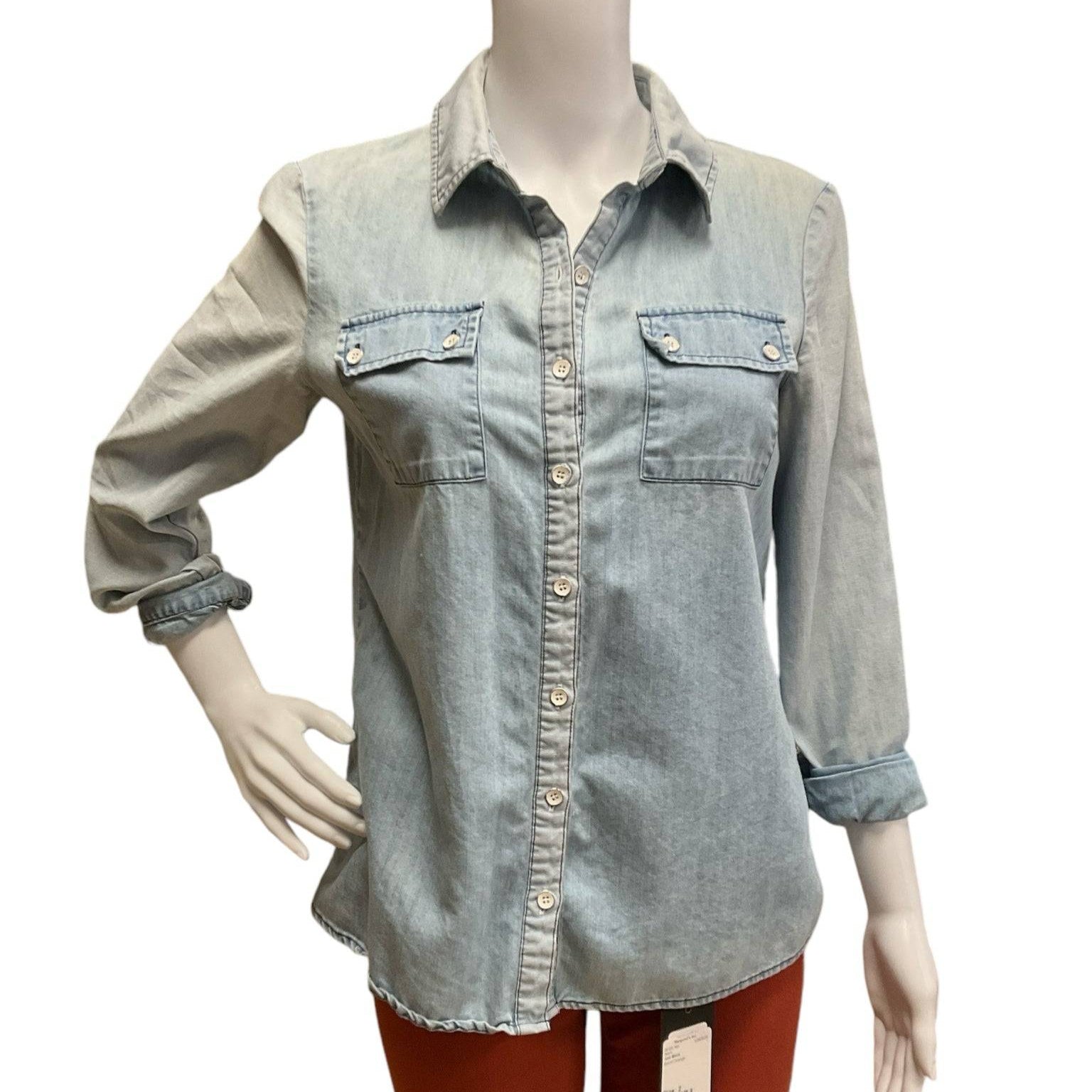 Kensie Blue Denim Pre-Owned Ladies Top - Size Small - Margaret’s Fine Consignment