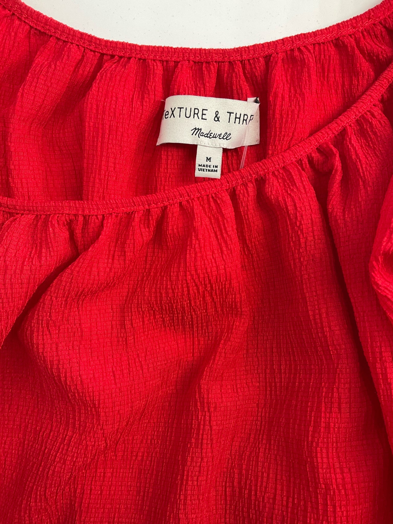Madewell - Red Textured Pre-Owned Ladies Casual Top - Size Medium