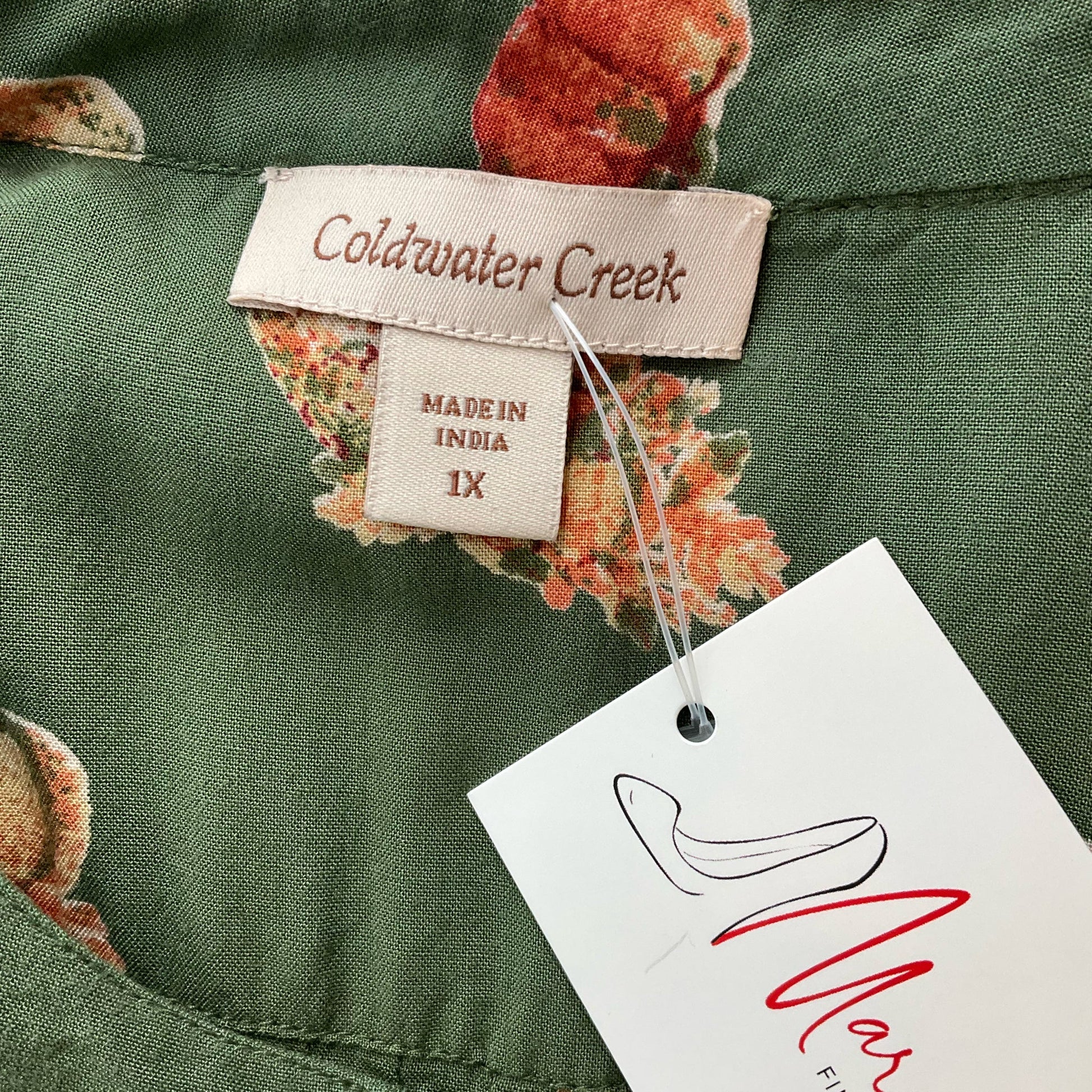 Coldwater Creek Green/Orange Pumpkins Pre-Owned Ladies Tops - Size 1X