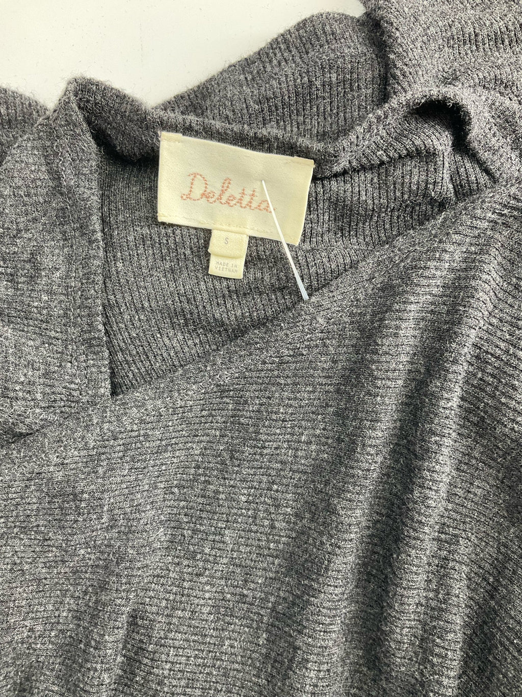 Deletta - Charcoal Solid Pre-Owned Ladies Casual Top - Size S