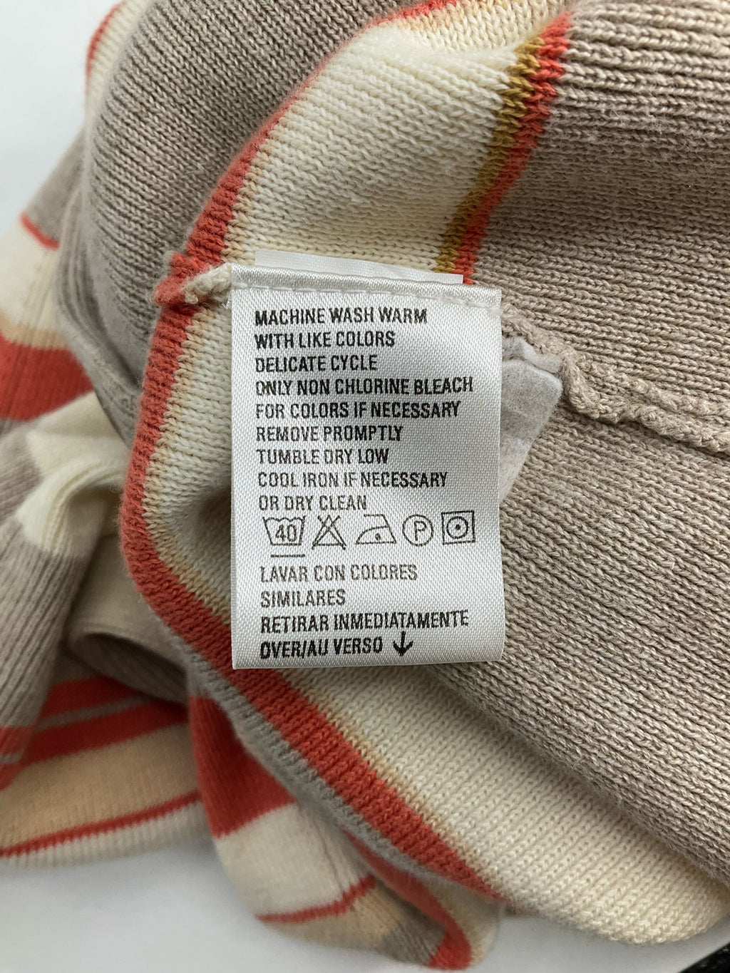 JH Collectibles - taupe/ecru/orange Stripe Pre-Owned Casual Top - Size M