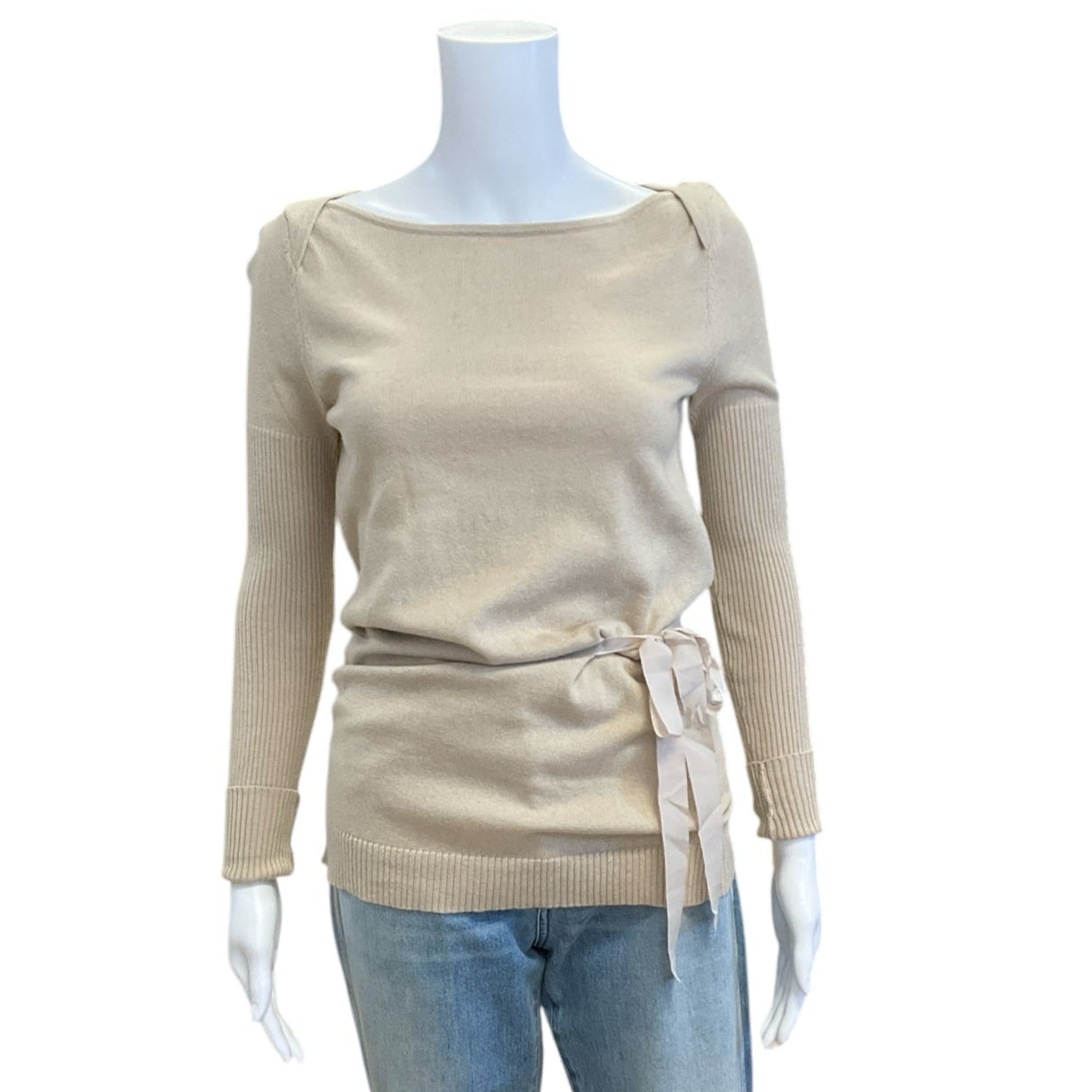 Loft Beige Solid Pre-Owned Ladies Top - Size Small