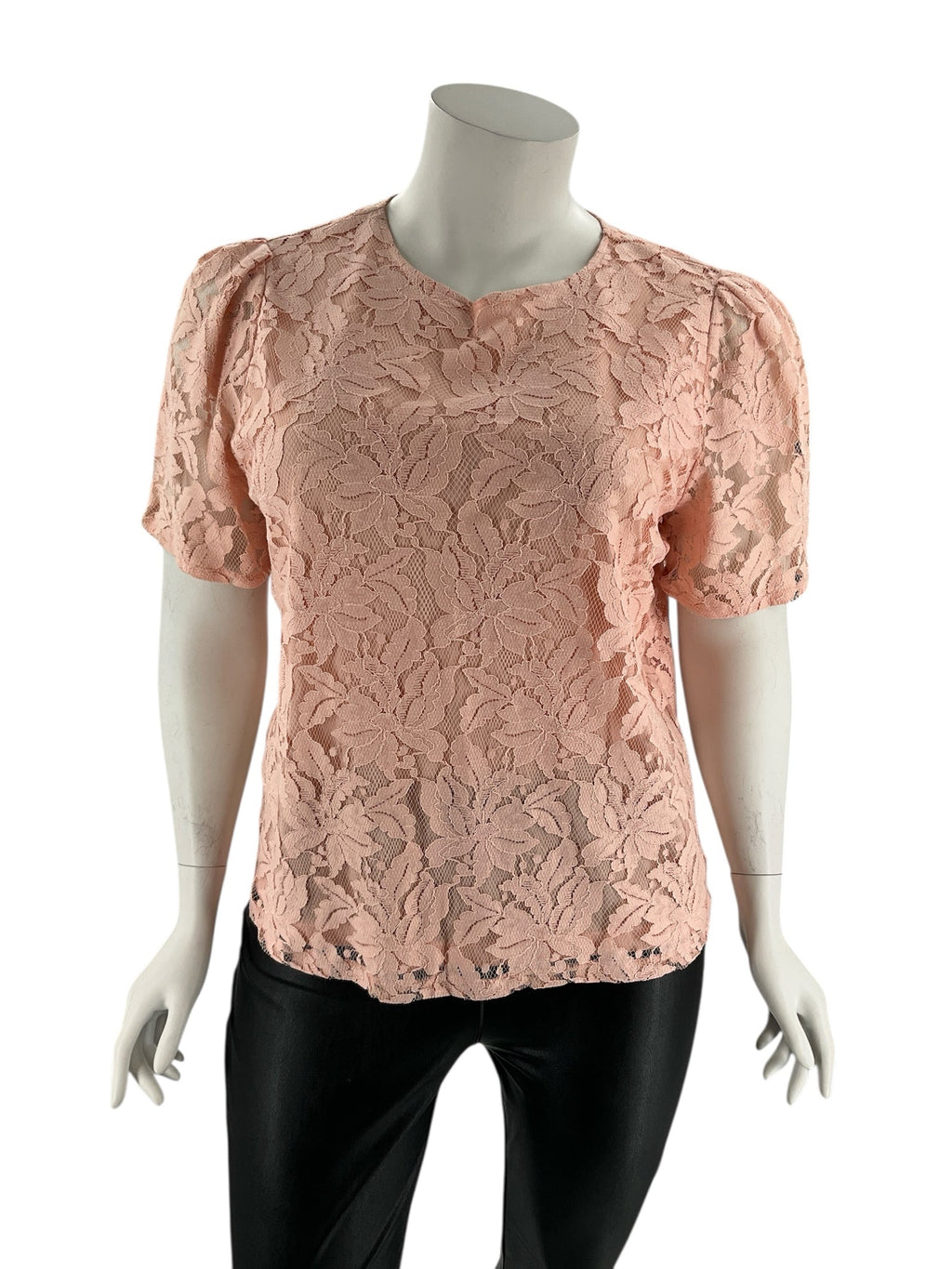 Liz Claiborne Peach Lace Pre-Owned Ladies Casual Top - Size 0X