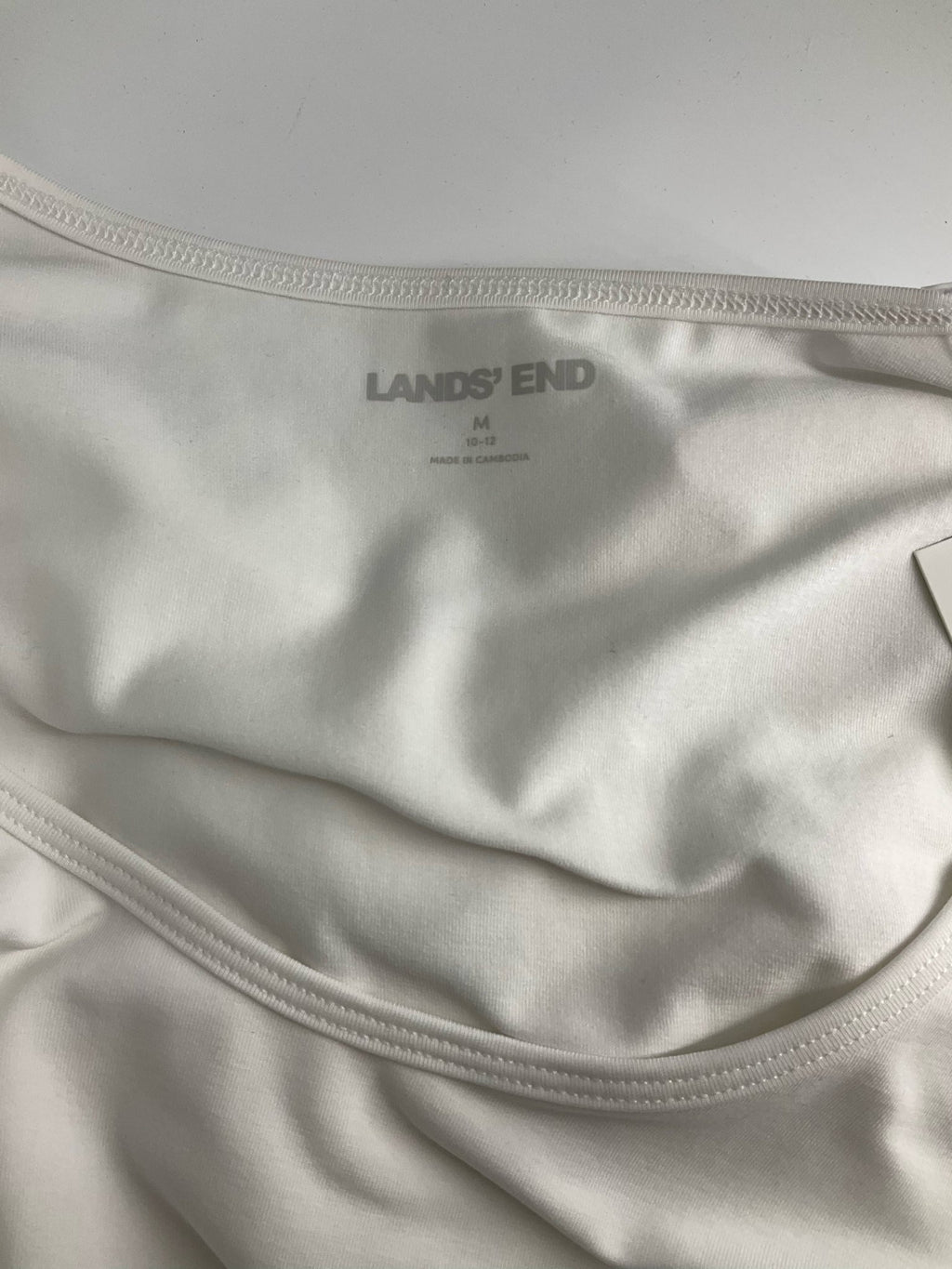 Lands End -  White Solid Pre-Owned Ladies Casual Top - Size M