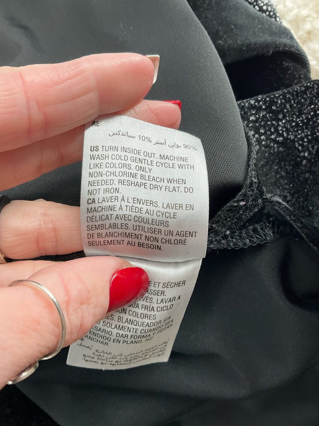 Alfani - Black Velvet Pre-Owned Ladies Casual Top - Size XL