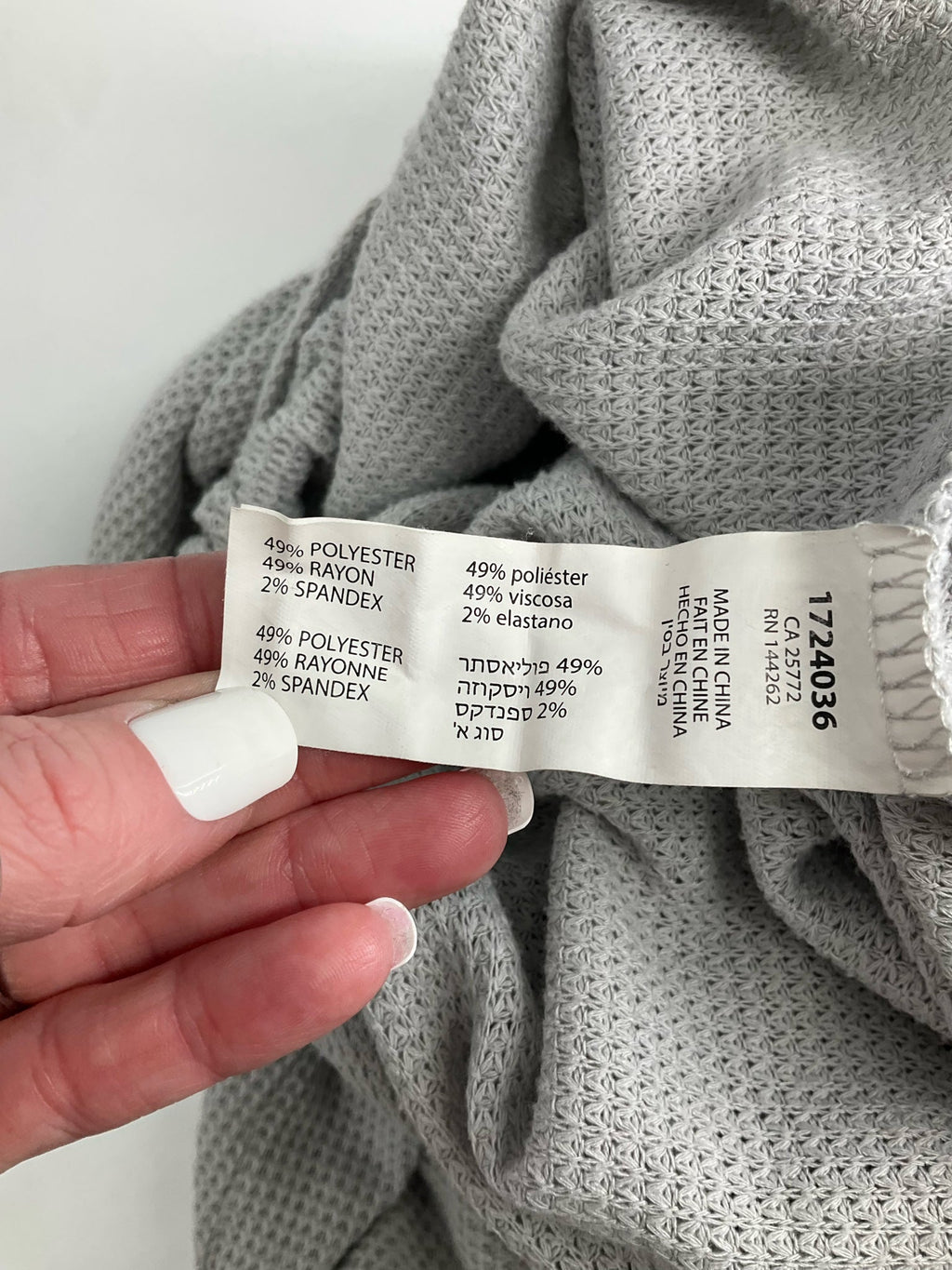 Dex - Gray Waffle Pre-Owned Ladies Top - Size Small