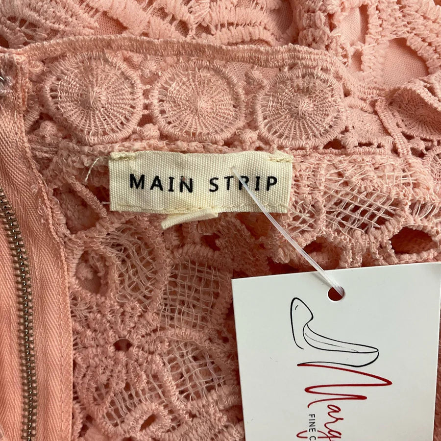 Main Strip Pink Solid Pre-Owned Ladies Dress - Size Large