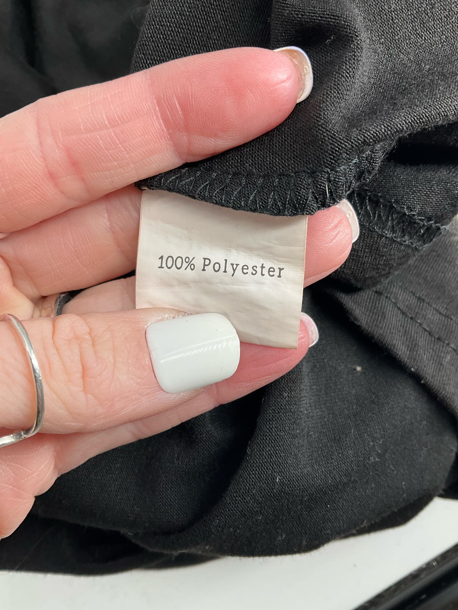 No Brand - Black Solid Pre-Owned Ladies Casual Top - Size Large