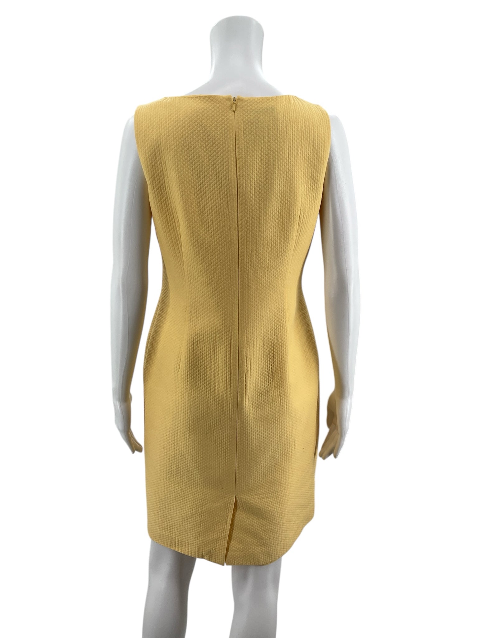 Talbots Yellow Textured Pre-Owned Ladies Dress - Size 8 Petite