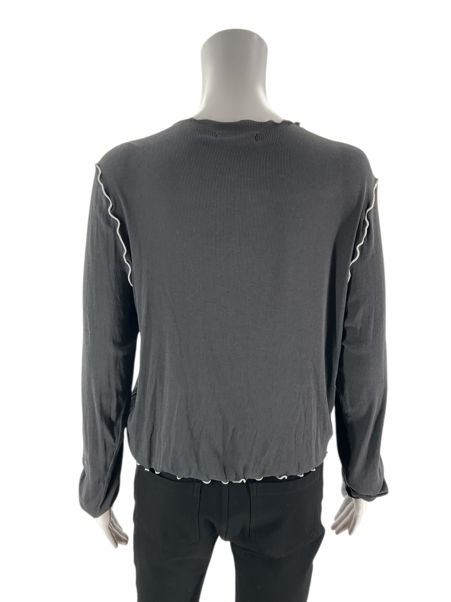 Madewell - Gray Solid Pre-Owned Ladies Casual Top - Size XL