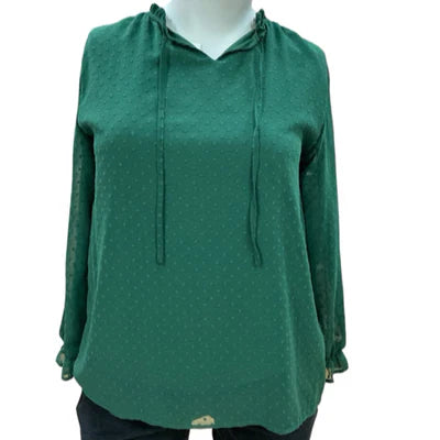 No Brand Green Solid Pre-Owned Ladies Top - Size XL