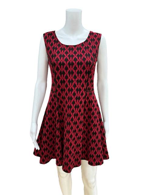 Paper Crane Red/Black Print Ladies Pre-Owned Dress - Size Small - Margaret’s Fine Consignment