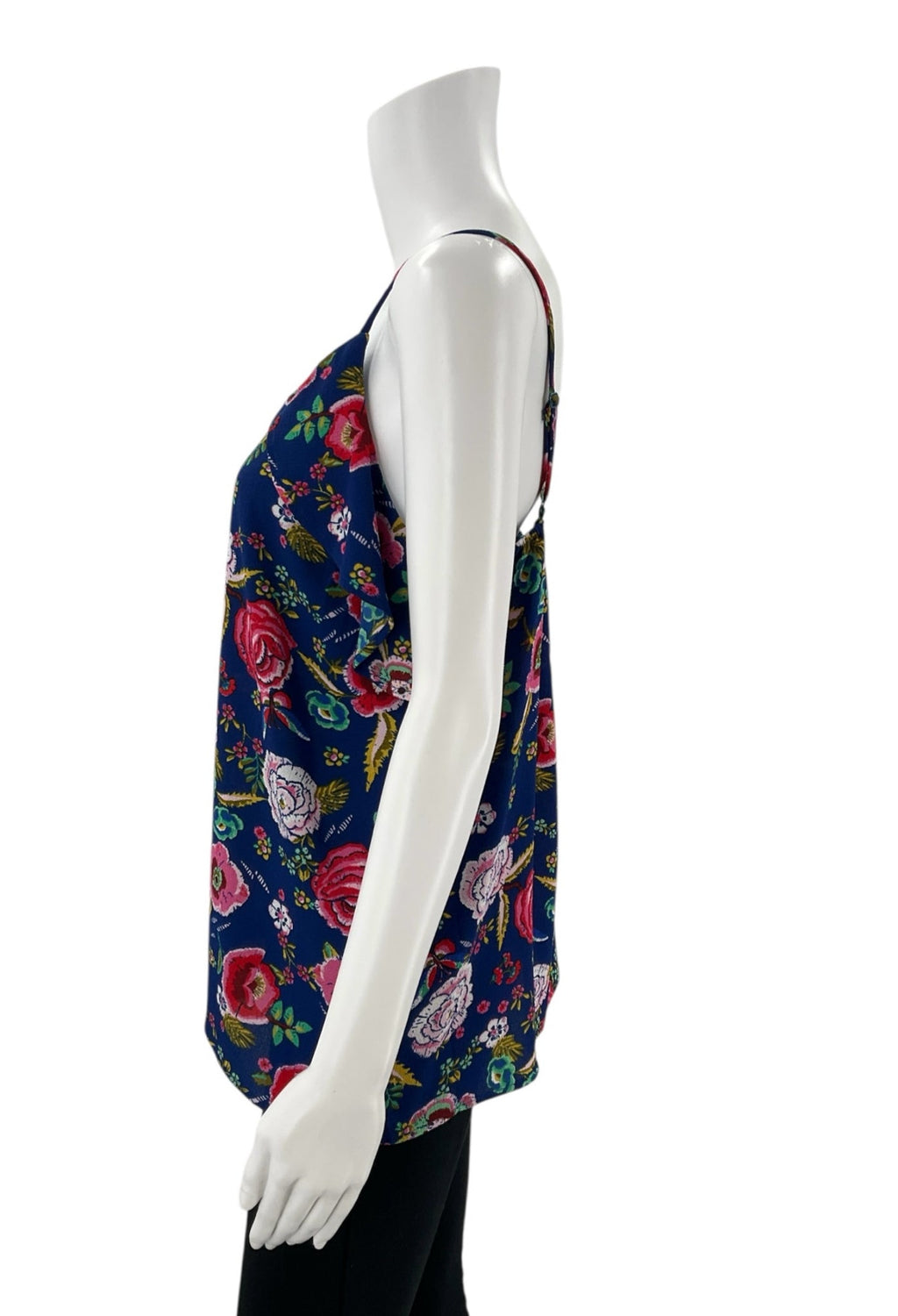 Monteau - Blue/pink Floral Pre-Owned Ladies Casual Top - Size Large