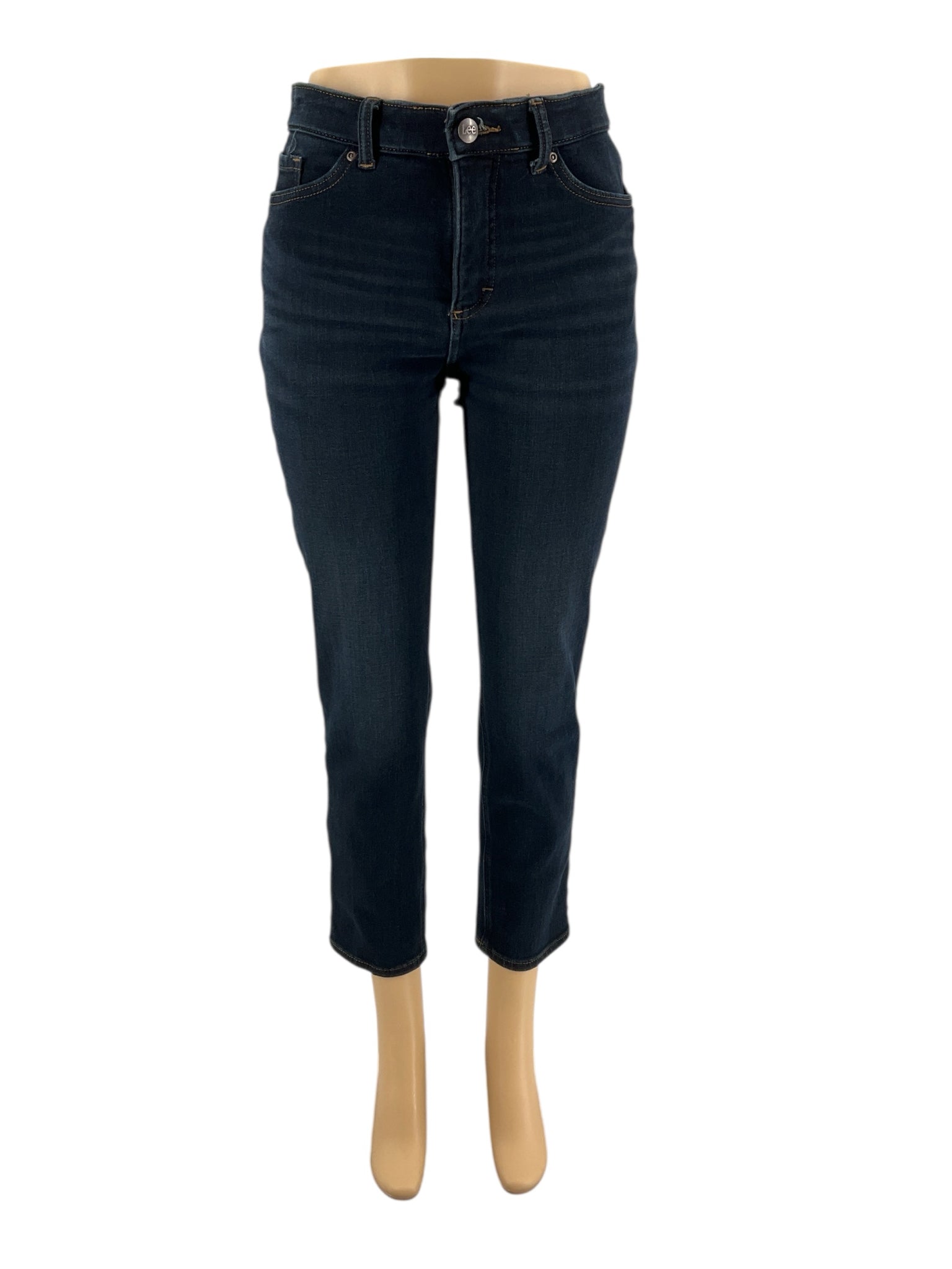 Lee - Dark Blue Solid Pre-Owned Ladies Jeans-Size 8 Short