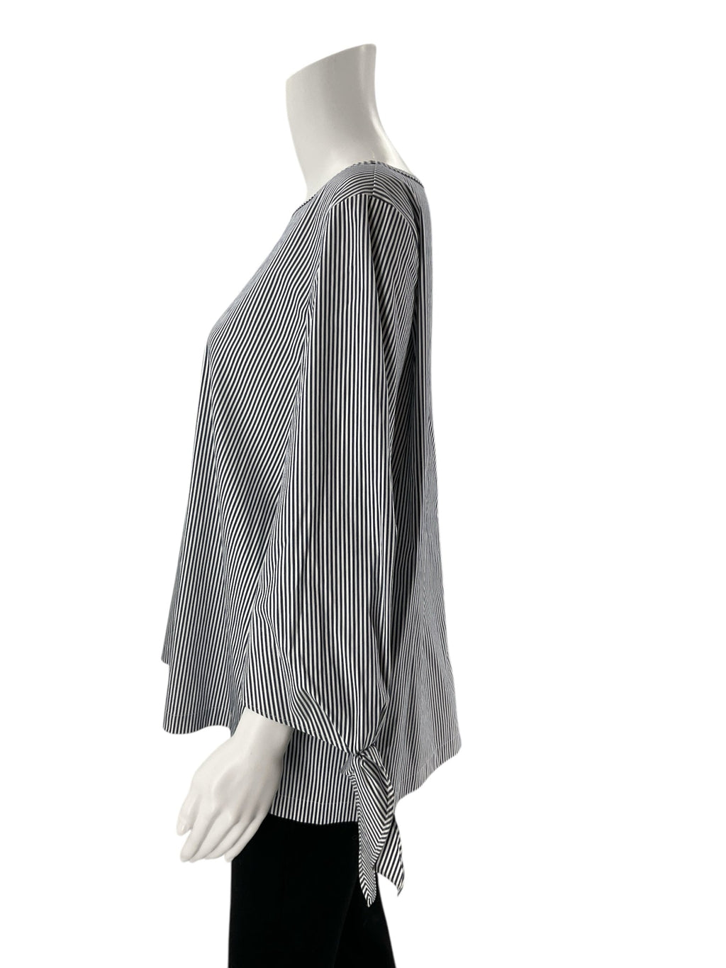 Lafayette 148 -  white/blue Stripe Pre-Owned Ladies Casual Top - Size XL