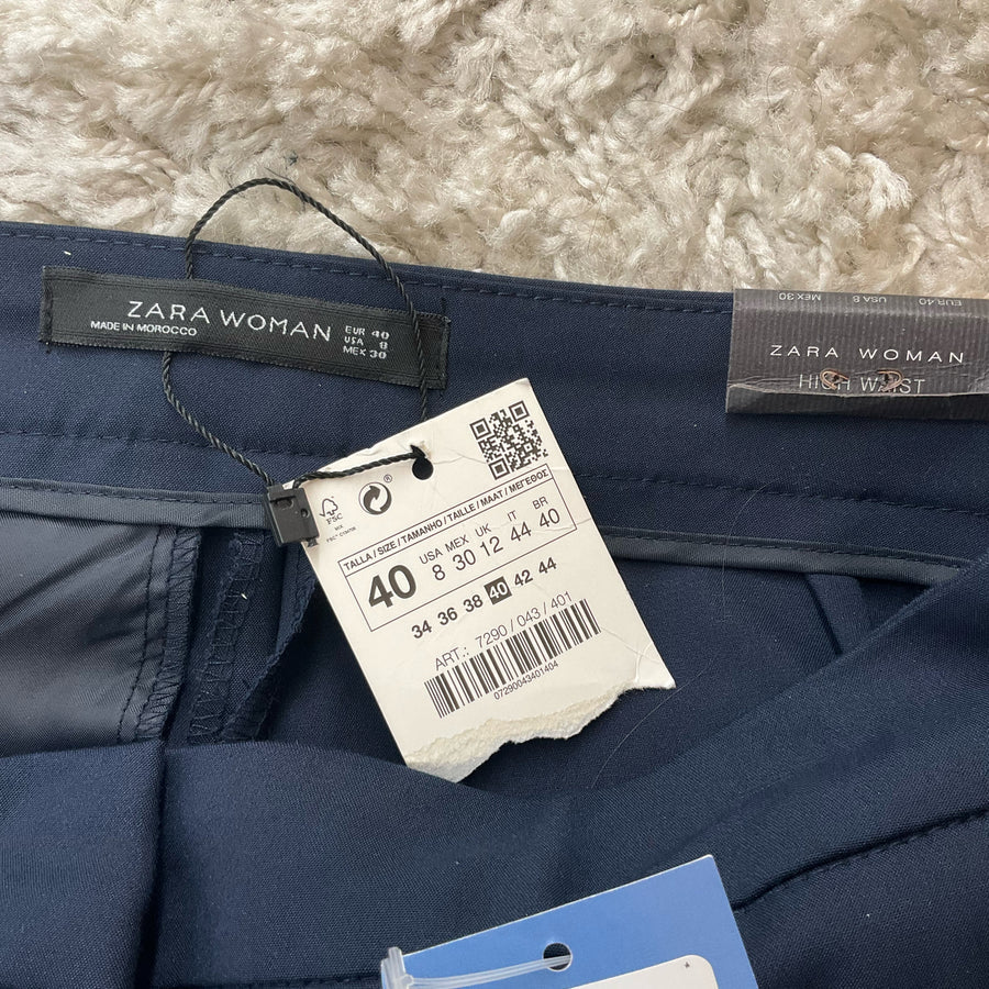Zara Navy Pre-Owned Ladies New with Tags Pants – Size 8