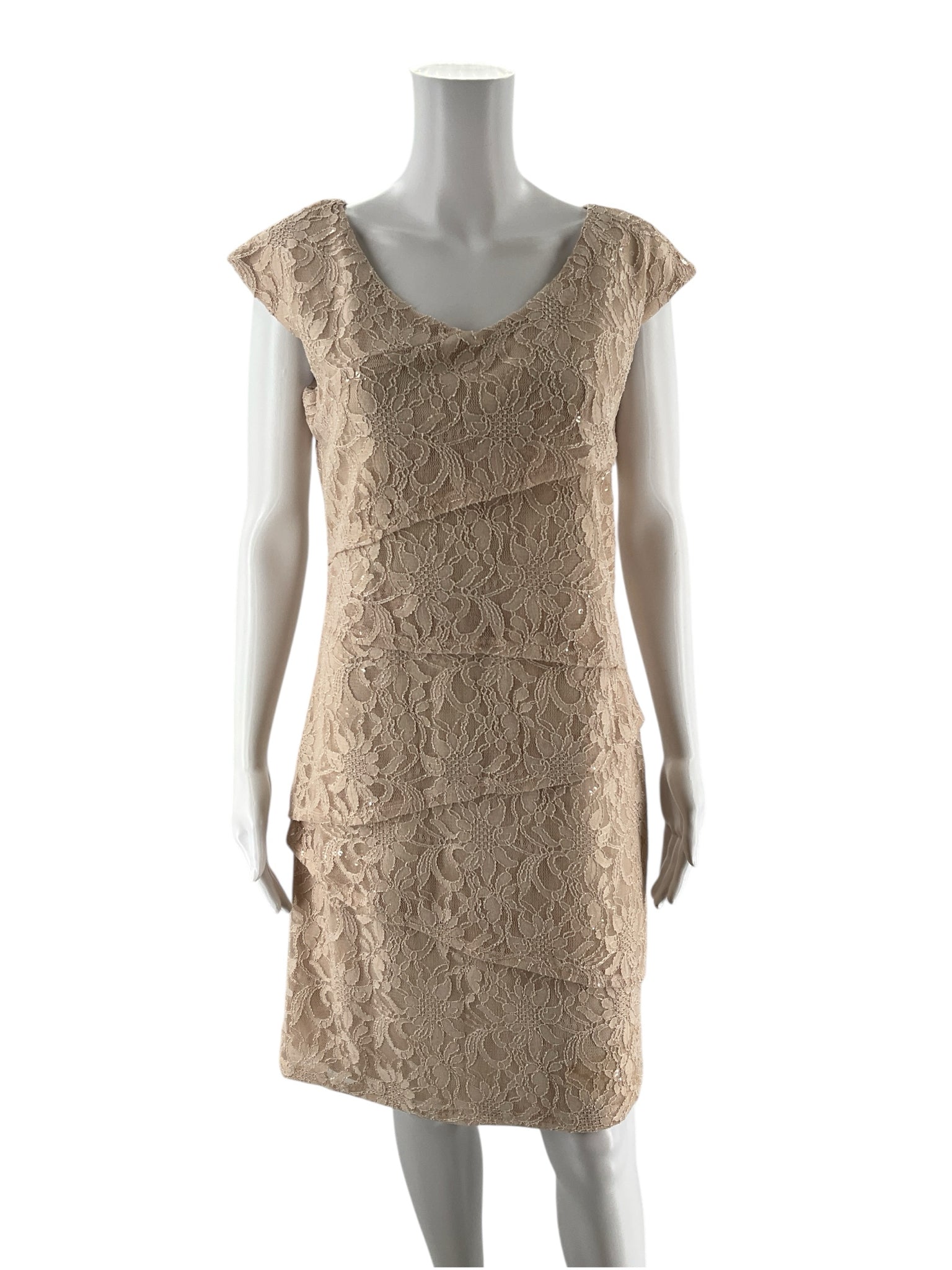 Ronnie Nicole Champagne Pre-Owned Ladies New With Tags Dress - Size 10