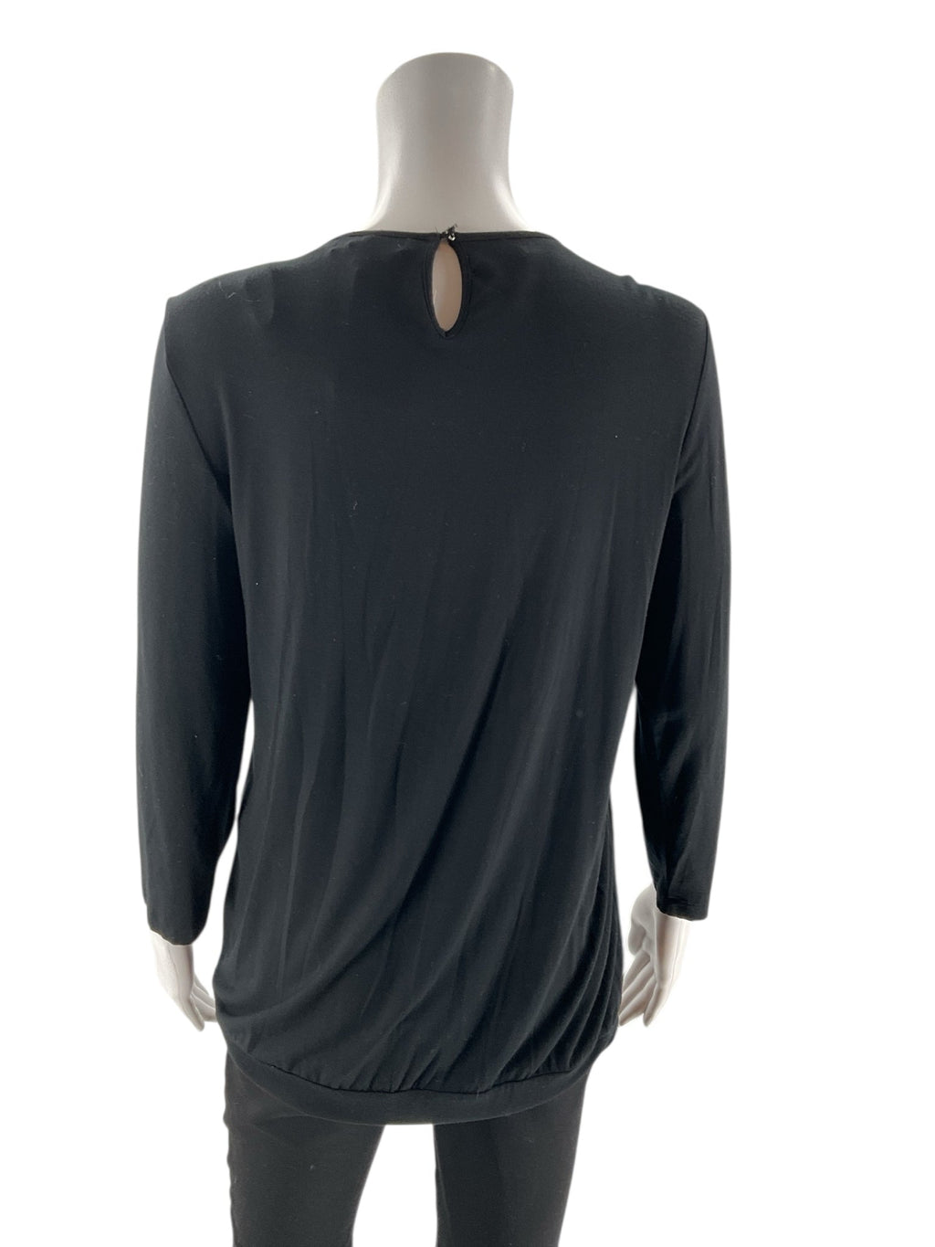 Calvin Klein - Black Solid Pre-Owned Ladies Casual Top - Size M