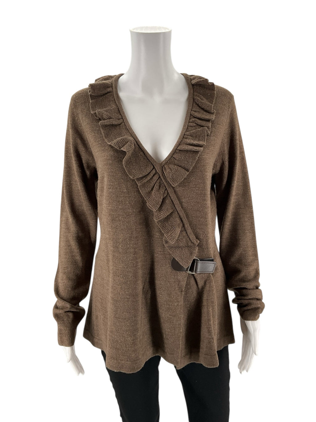 Suzie in the City - Brown Solid Pre-Owned Ladies Casual Top - Size L