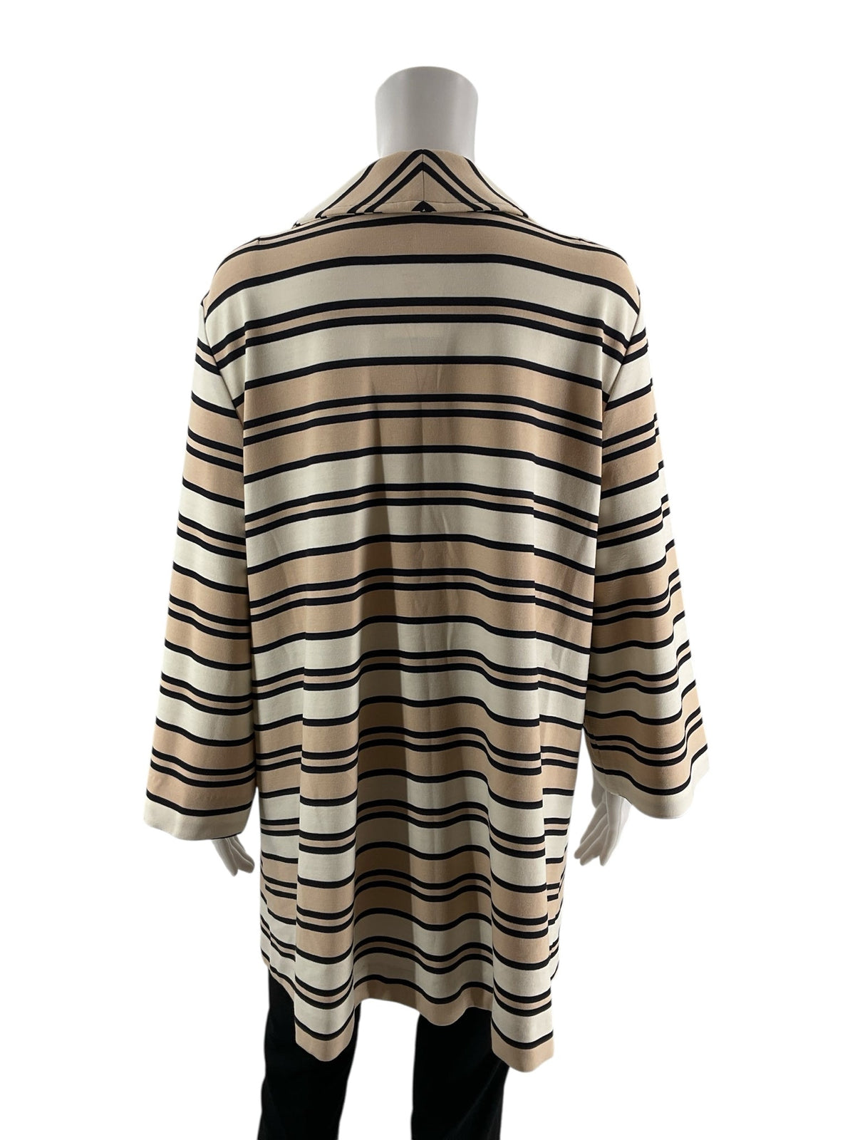 Sara Campbell Tan/Cream Stripe Pre-Owned Ladies Jacket - Size XL