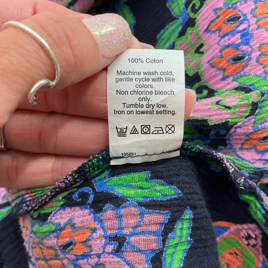 J.Crew Navy, Pink & Green Medallion Print Cotton Tunic Dress – Size XS, Excellent Condition