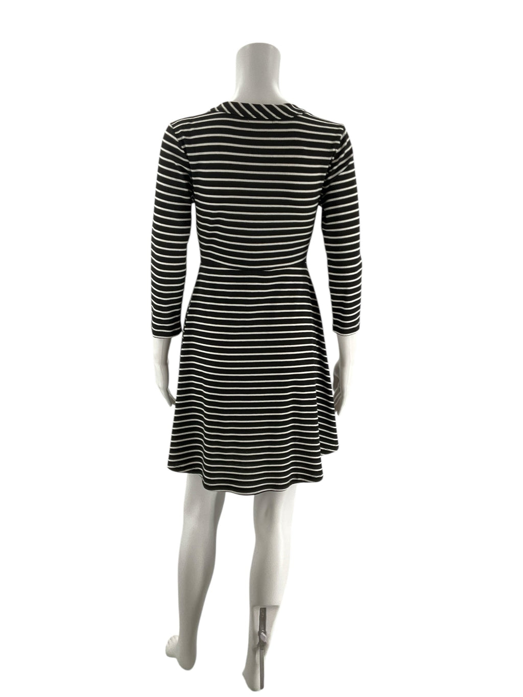 Ultra Flirt Black/White Striped Pre-Owned Ladies Dress -  Size Medium