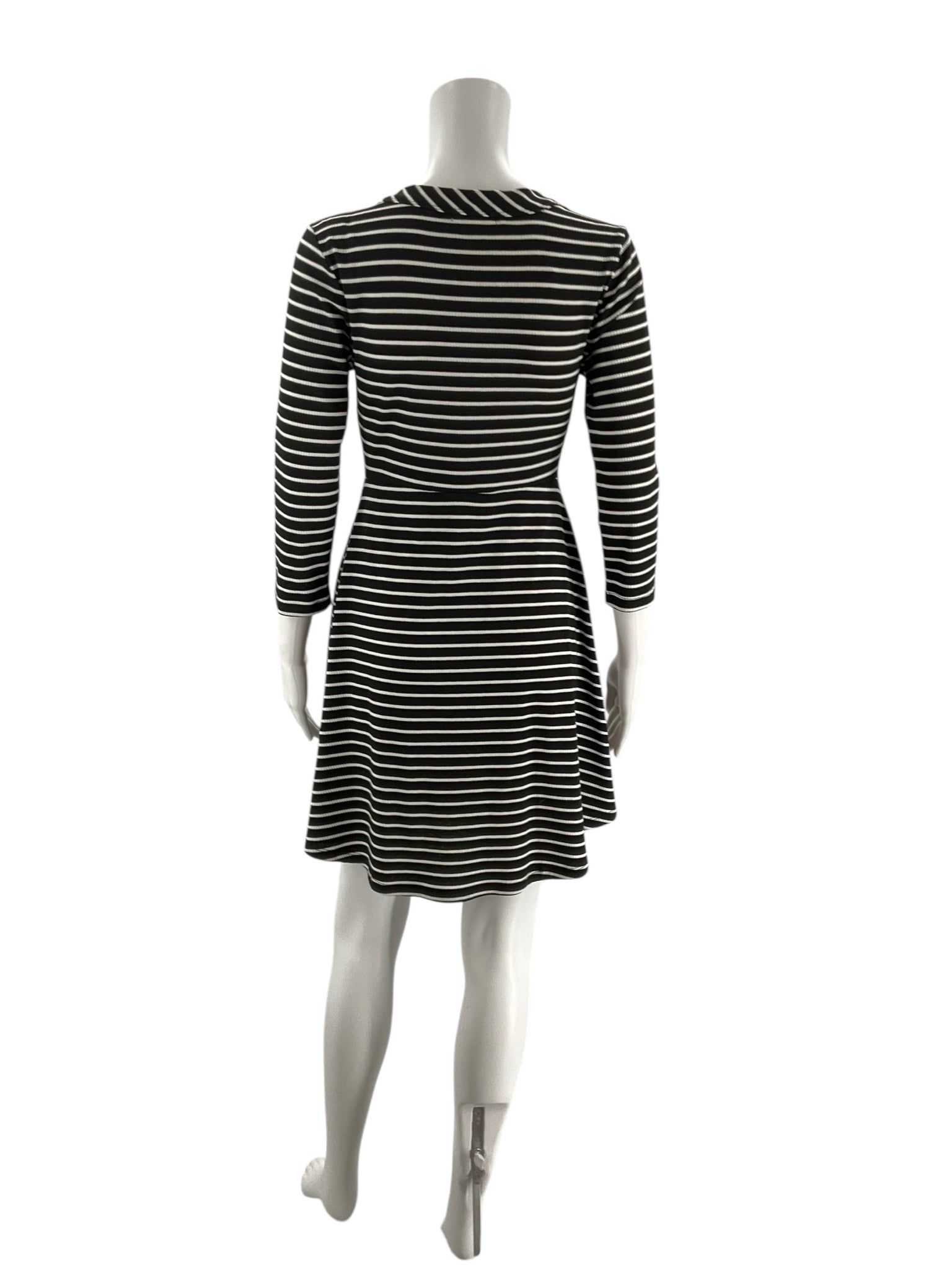 Ultra Flirt Black/White Striped Pre-Owned Ladies Dress -  Size Medium