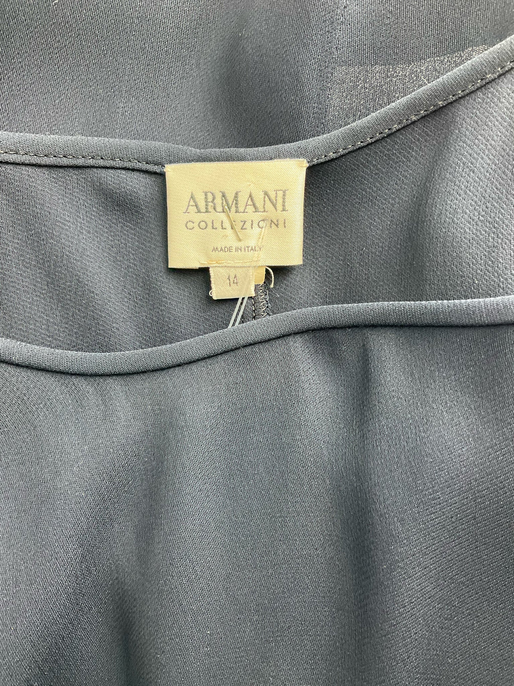 Armani Collezioni - Navy Solid Pre-Owned Ladies Casual Top - Size 14