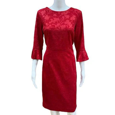 Shelby & Palmer Red Solid Pre-Owned Ladies Dress - Size 10