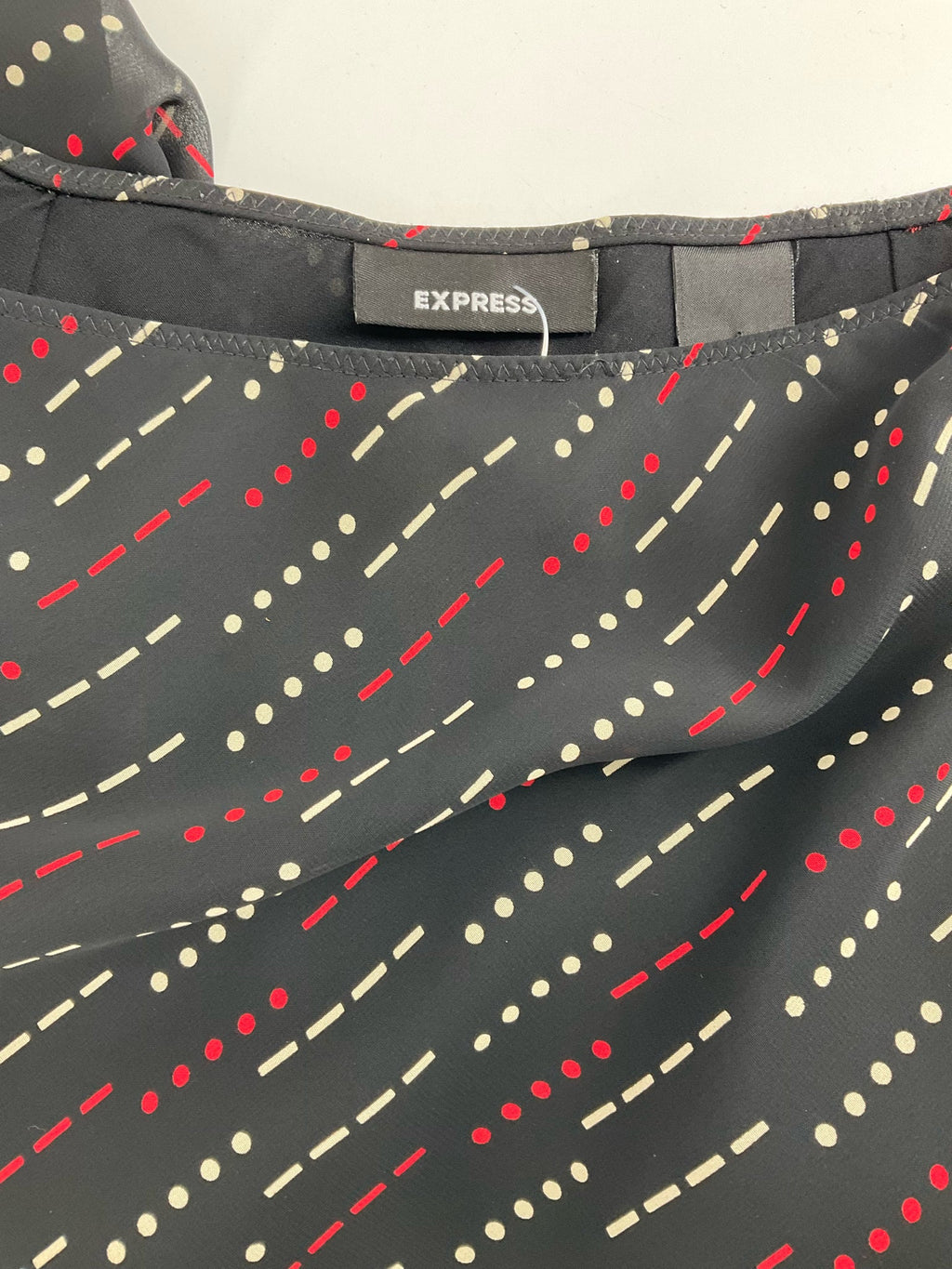 Express - Black/Tan/Red Dots Pre-Owned Ladies Skirt - Size Medium