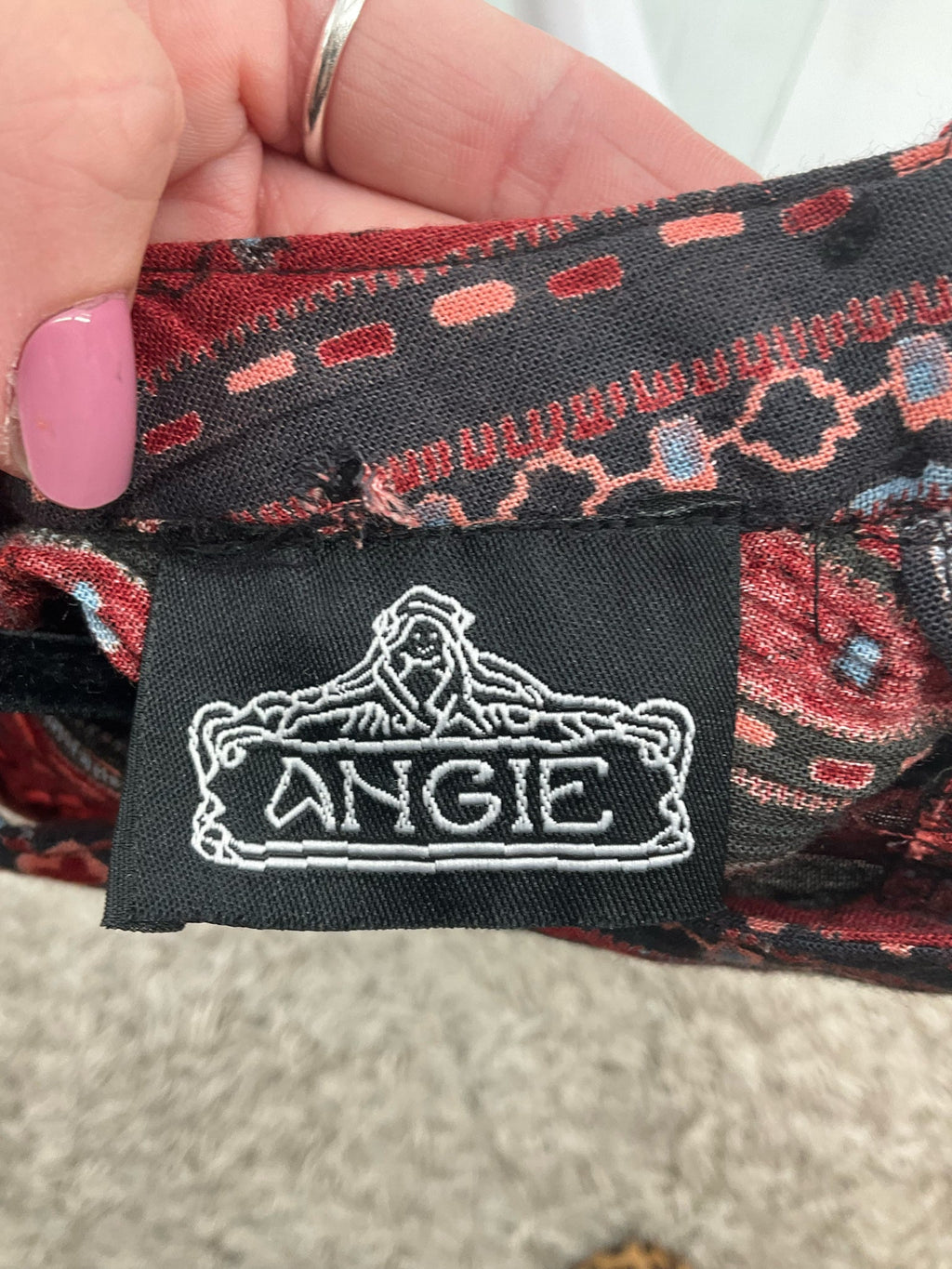 Angie Rust/Blue Print Pre-Owned Ladies Dress - Size Medium