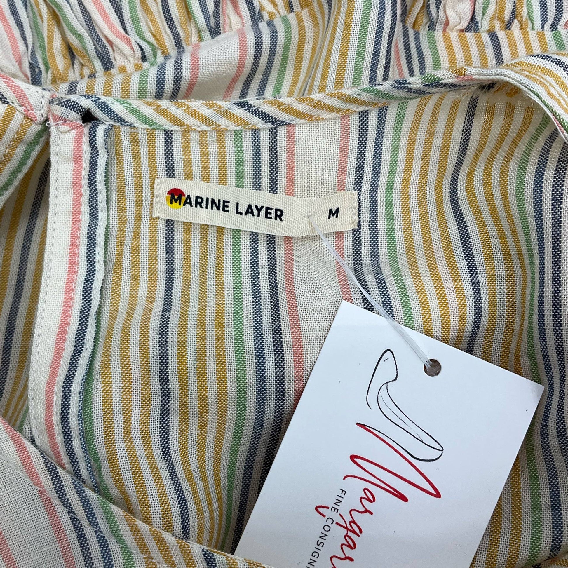 Marine Layer brand tag on Multi Stripe Size Medium dress, featured in Margaret’s Fine Consignments collection.