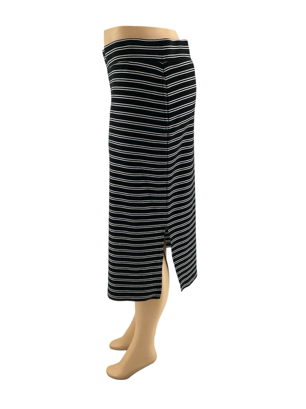 Issac Mizrahi - black/white Stripe Pre-Owned Ladies Skirt - Size Medium