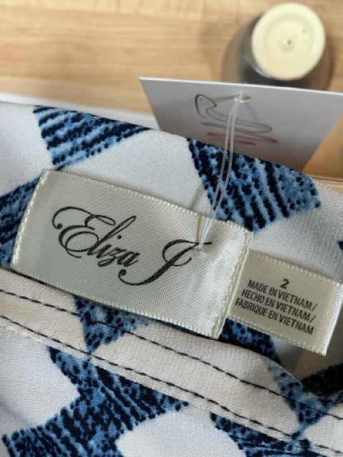 Close-up of Eliza J dress label showing size 2 and made in Vietnam. Highlights authenticity of the pre-owned designer dress.