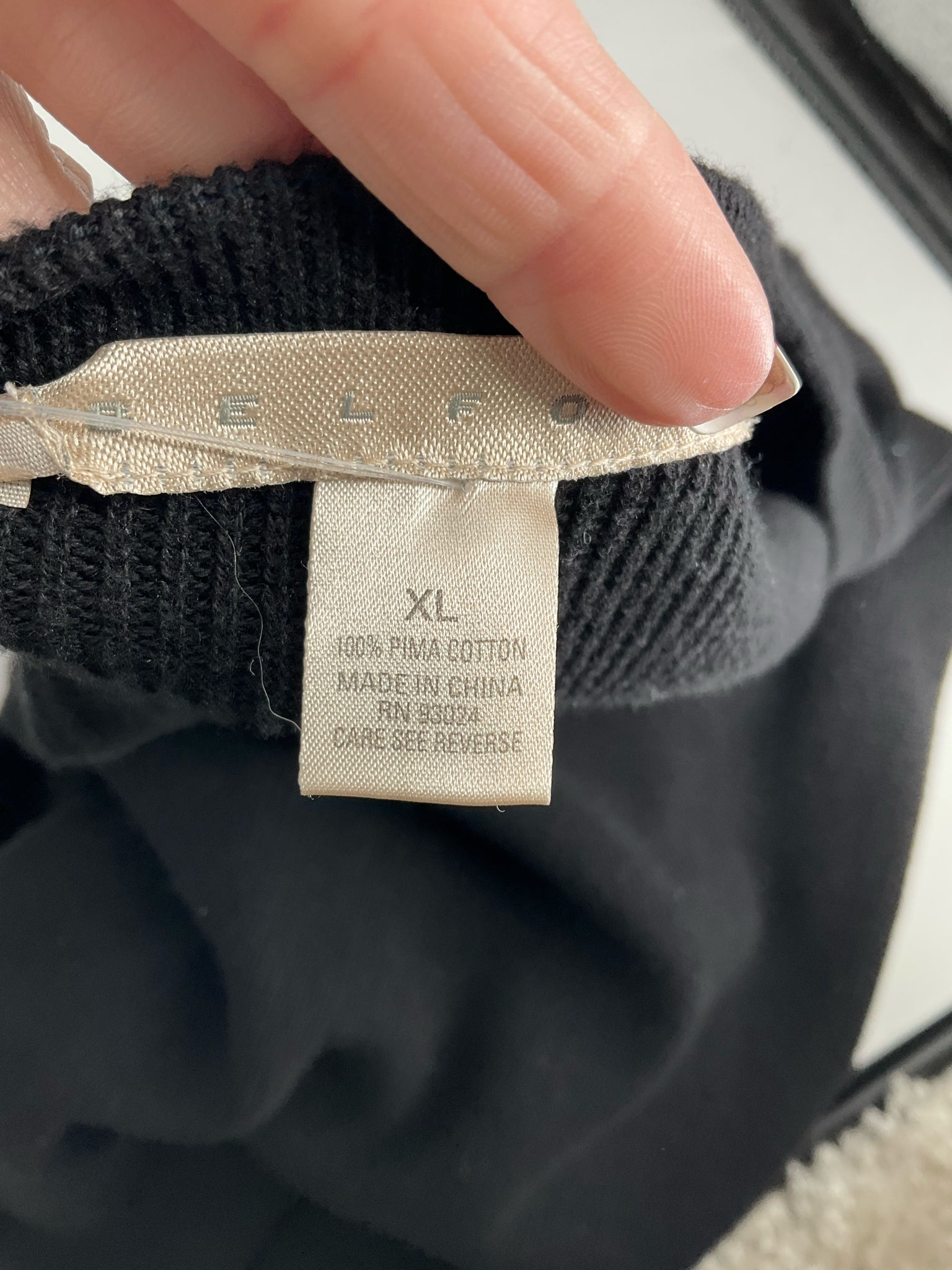 Belford - Black Solid Pre-Owned Ladies Casual Top - Size XL