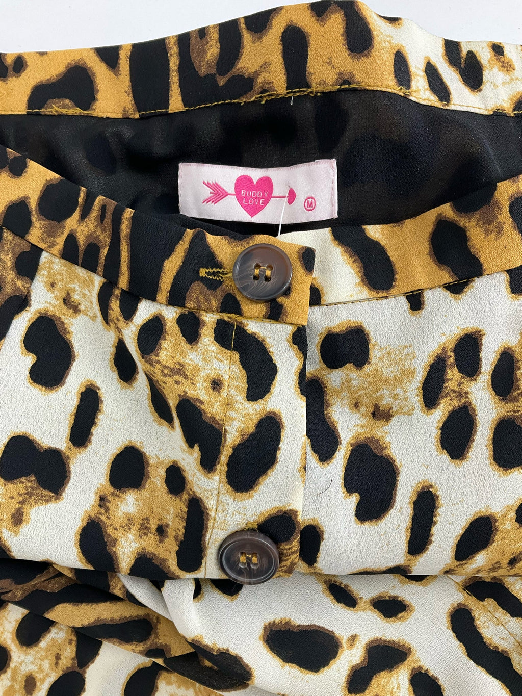 Buddy Love - cream/tan/black Animal Pre-Owned Ladies Skirt - Size Medium