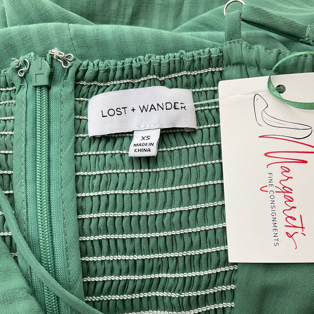 Lost & Wander Green Stripe Pre-Owned Ladies Dress - Size XS - Margaret’s Fine Consignment