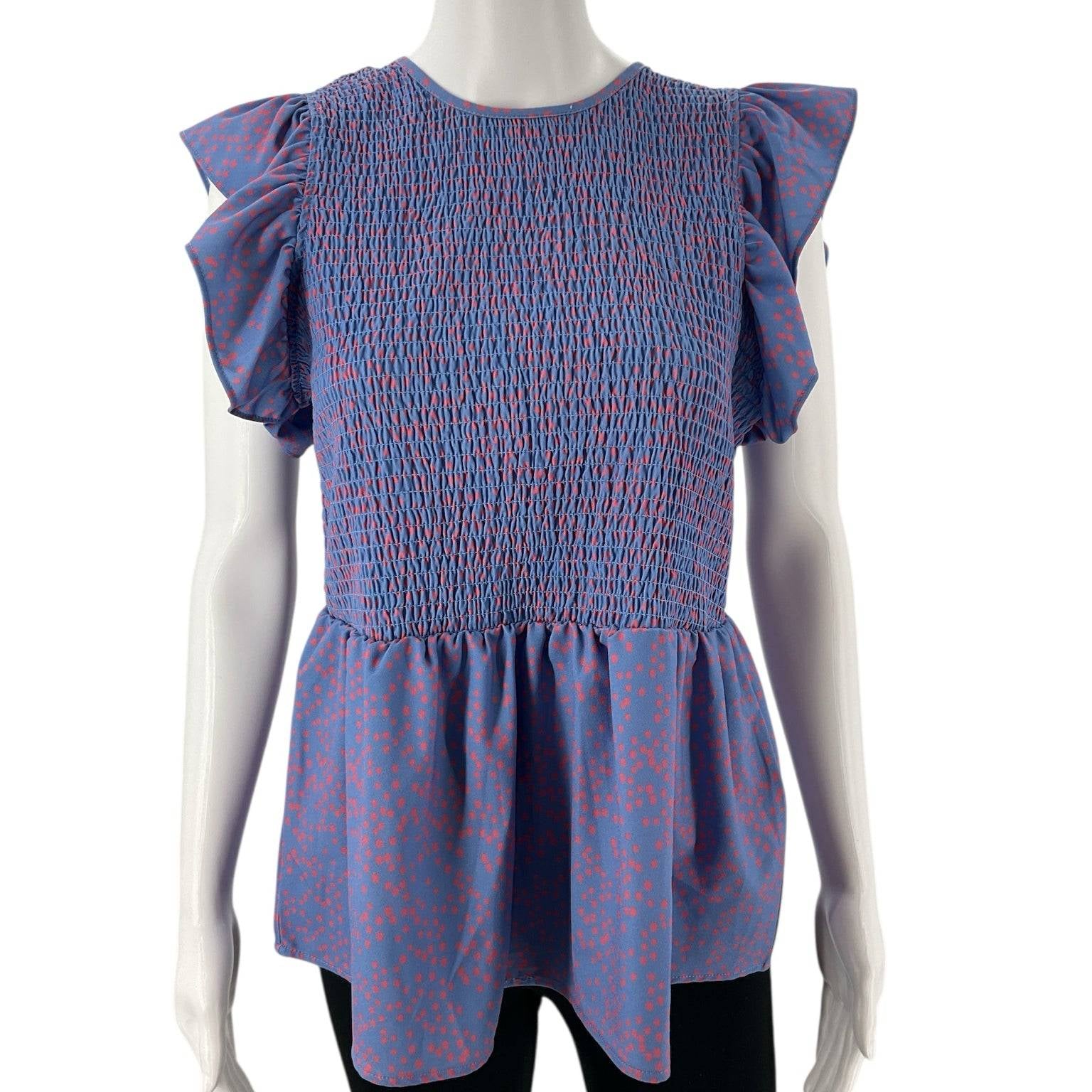 Michelle Mcdowell Purple/Pink Print Pre-Owned Ladies New with Tags Top - Size Medium - Margaret’s Fine Consignment