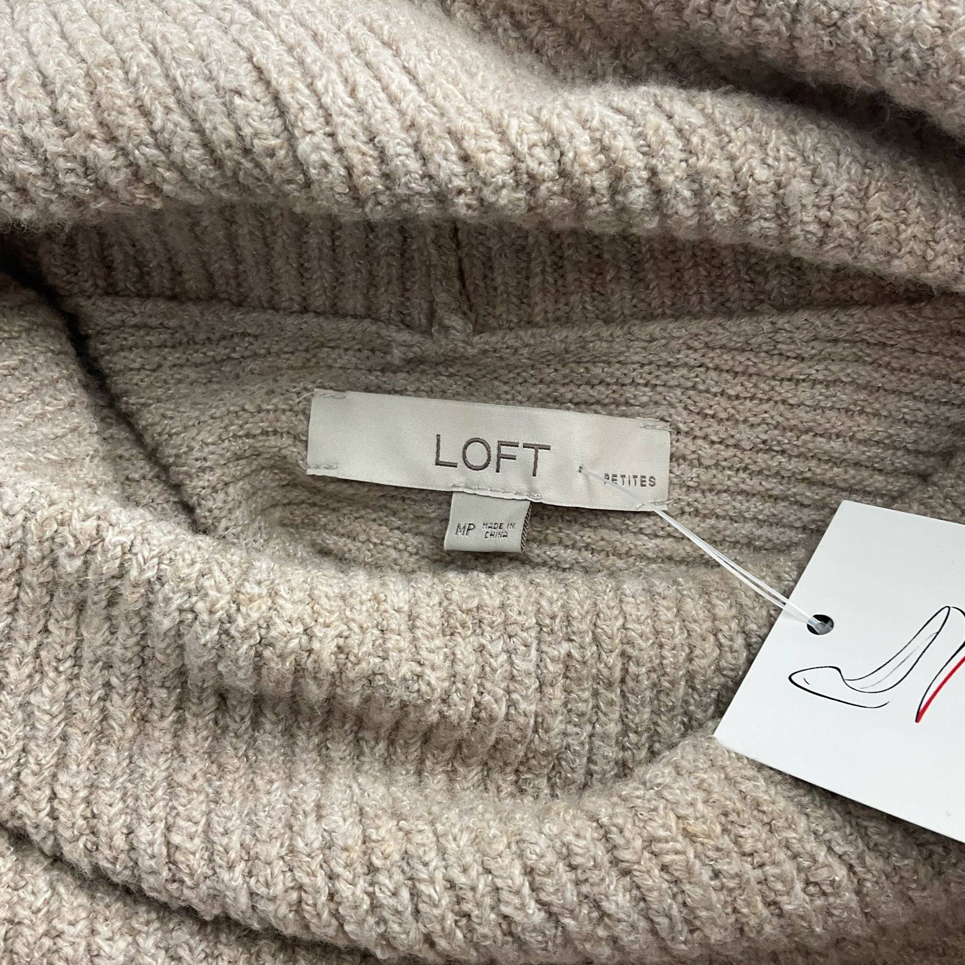 Loft Oatmeal Ribbed Pre-Owned Ladies Top - Size Medium Petite - Margaret’s Fine Consignment
